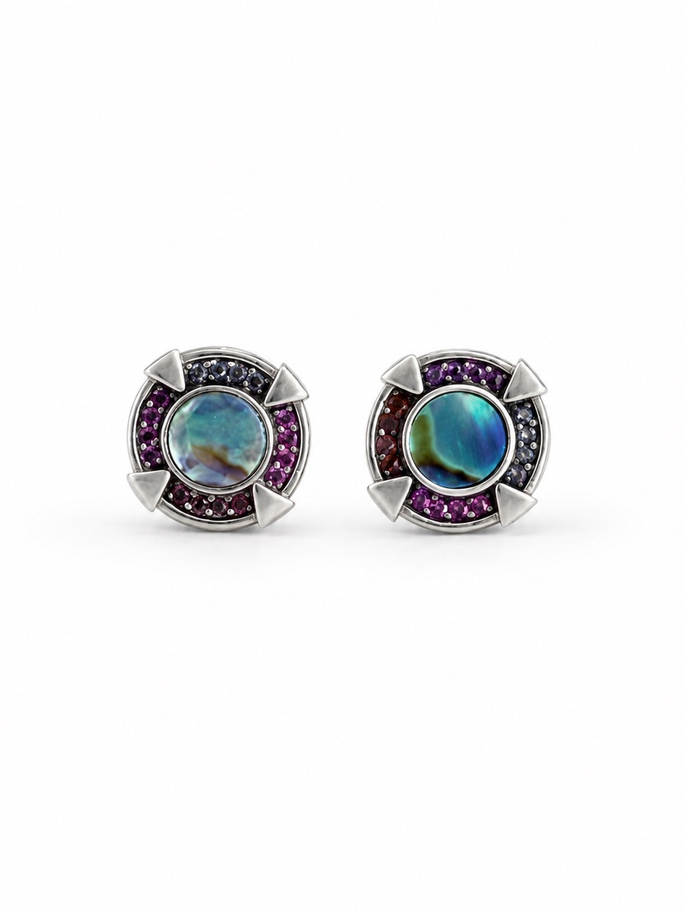 Thomas Sabo 925 Sterling Silver Abalone Halo Stud Earrings